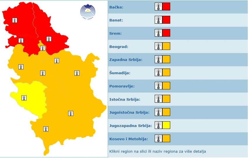 Meteoalarm za subotu