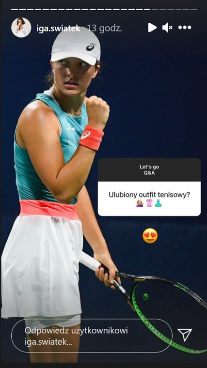 Iga Świątek odpowiadała na pytania fanów na Instagramie ...