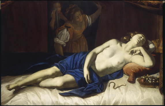 Artemisia Gentileschi, "Cleopatra" ("Kleopatra", ok. 1633-5)