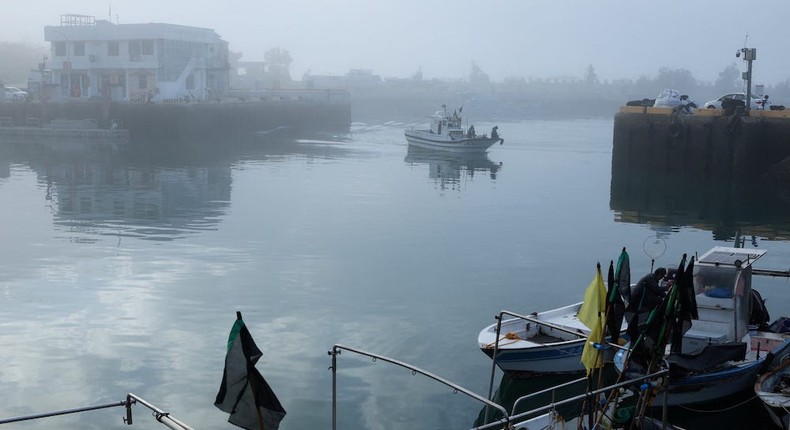 A file photo of a fishing boat arriving at a port in Kinmen, Taiwan in February 2024ANN WANG