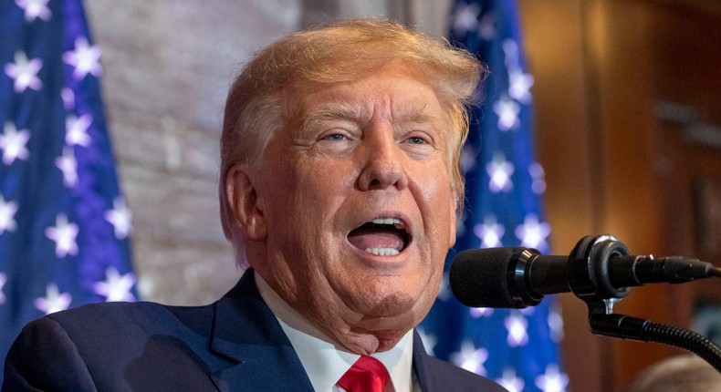 Former President Donald Trump speaks at a campaign event at the South Carolina Statehouse, Saturday, January 28, 2023, in Columbia, South Carolina.Alex Brandon/AP Photo