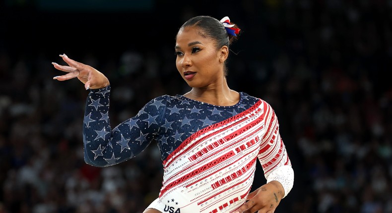 Jordan Chiles competes at the 2024 Olympic Games in Paris.Naomi Baker/Getty Images