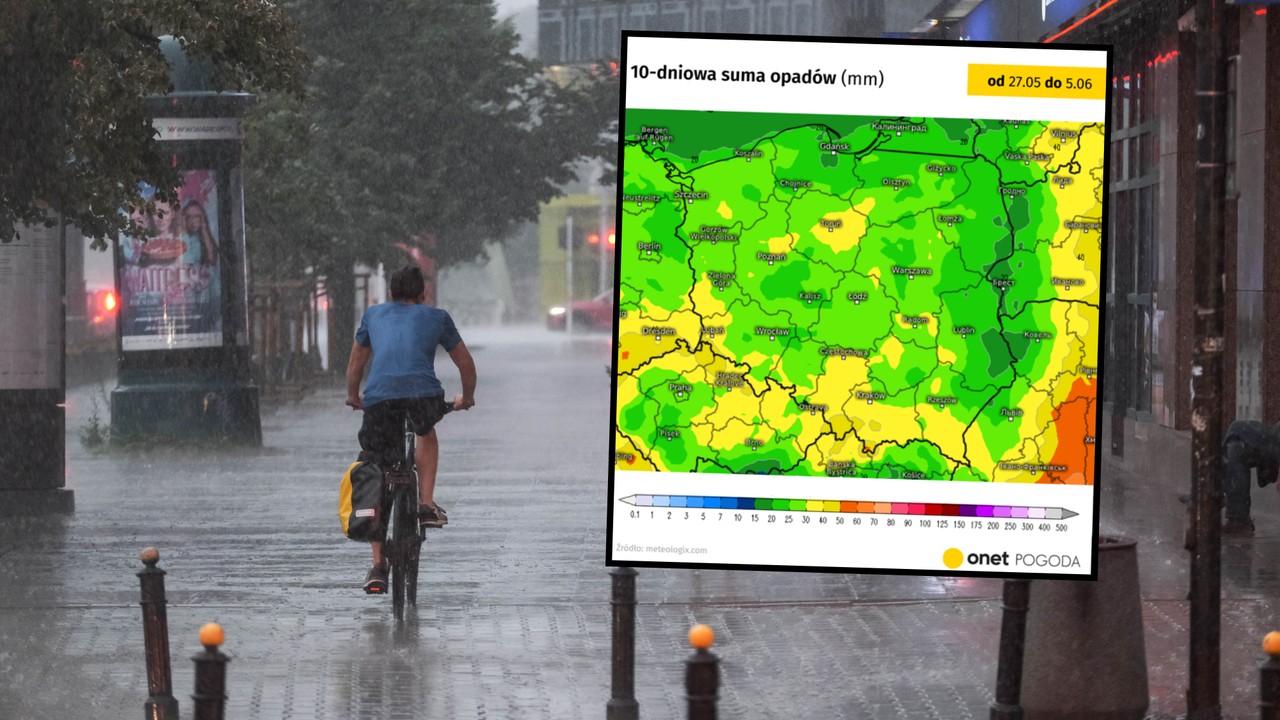 Kilka fal silnego deszczu przejdzie przez Polskę. Wiemy, gdzie będzie padać najmocniej