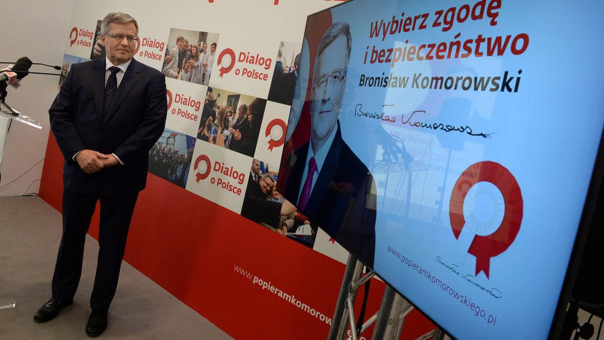 Prezydent Bronisław Komorowski zaprezentował swój pierwszy spot wyborczy; jego przekaz zbudowany jest na haśle wyborczym "Wybierz zgodę i bezpieczeństwo". Podczas wystąpienia Komorowski przestrzegał przed radykalizmem części sceny politycznej.