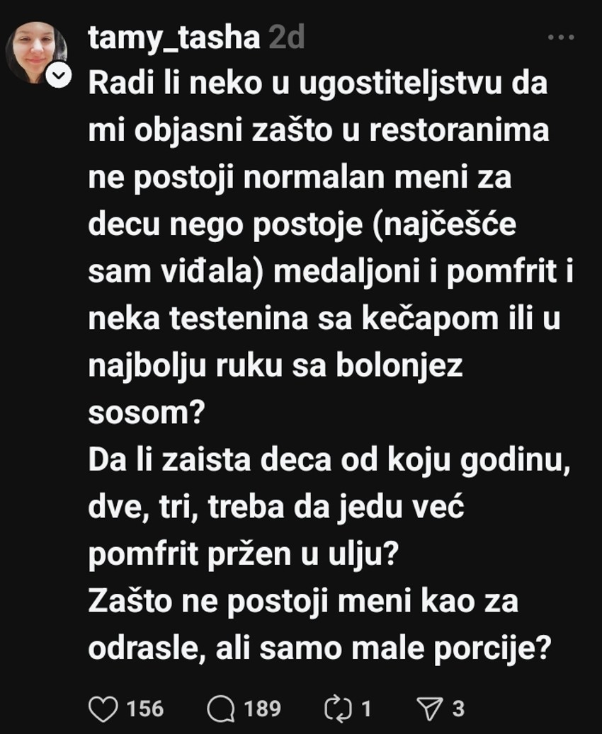 Objava koja je izazvala polemiku na "Threads-u"