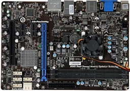 MSI E350MS-E33 (µATX, 2 × DDR3, 6 × SATA, 1 × PCI-E 2.0 ×16, 2 × PCI-E ×1, 1 × PCI, aktywny układ chłodzenia)