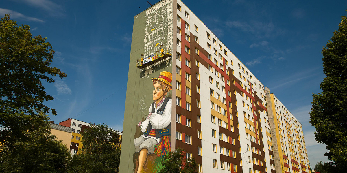 Największy mural ludowy w Polsce. Powstał w Białymstoku