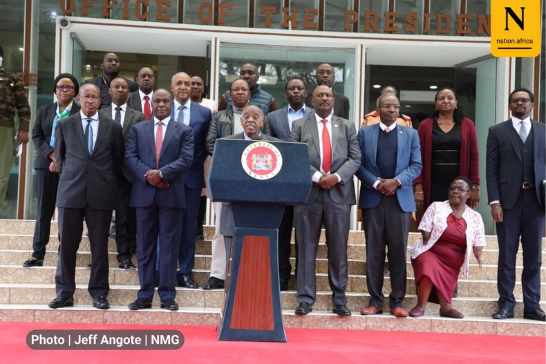 Head of Public Service and secretary to the Cabinet Joseph Kinyua speaking on August 12, 2022