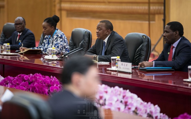 President Uhuru Kenyatta during talks with China's President Xi Jinping (PSCU) 