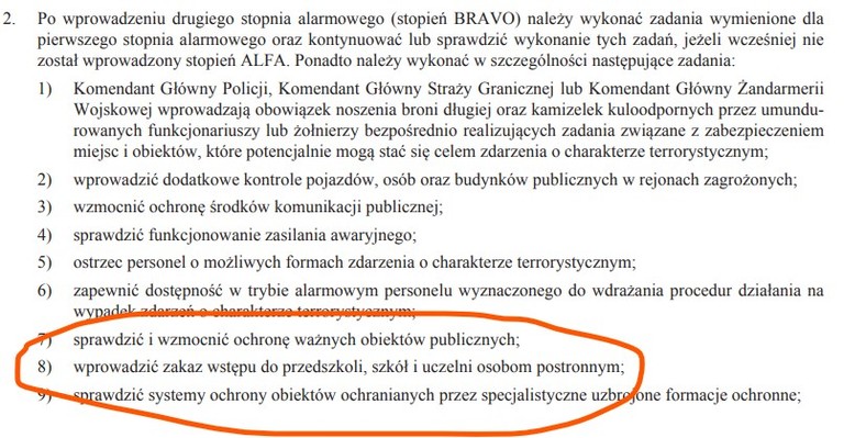 II stopień określa m.in. zasady wstępu do szkół i przedszkoli