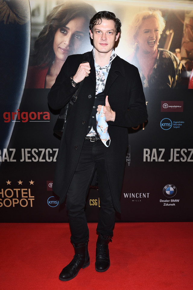 Adam Fidusiewicz na premierze filmu "Raz jeszcze raz"