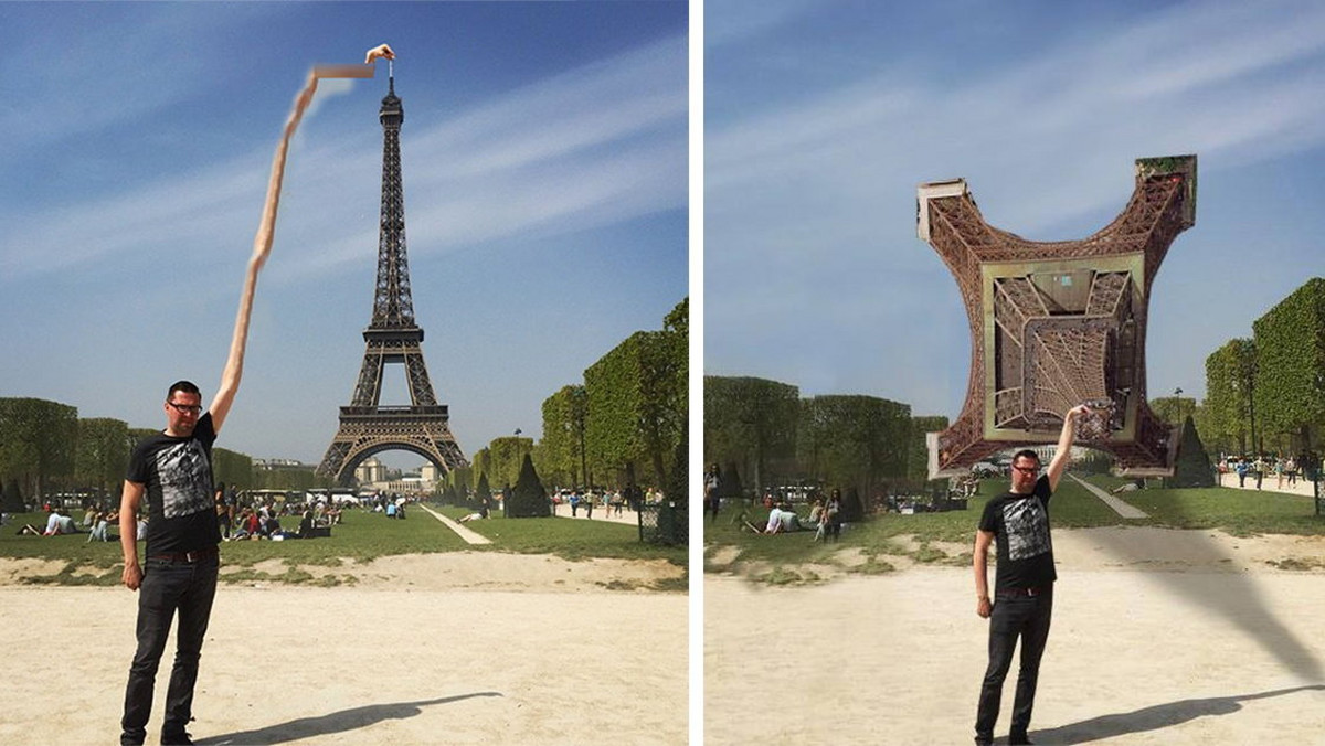 Ten mężczyzna, jak większość turystów, chciał przywieźć oryginalne zdjęcie z Paryża. Coś jednak poszło nie tak, więc poprosił o pomoc w retuszu wakacyjnej fotki internautów. Zobaczcie, jak to się skończyło.