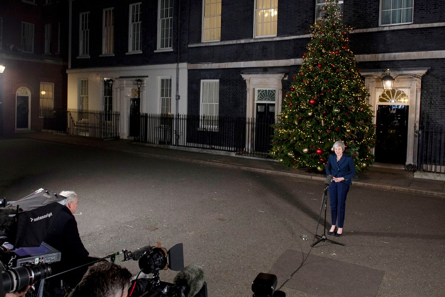 Theresa May, premier Wielkiej Brytanii. Londyn, Downing Street 10. 12 grudnia 2018 r.