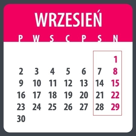Wrzesień 2024 - dni wolne, godziny pracy, kalendarz