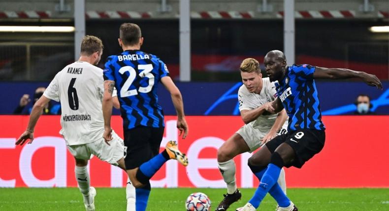 Belgian forward Romelu Lukaku (R) scored the opener for Inter Milan.