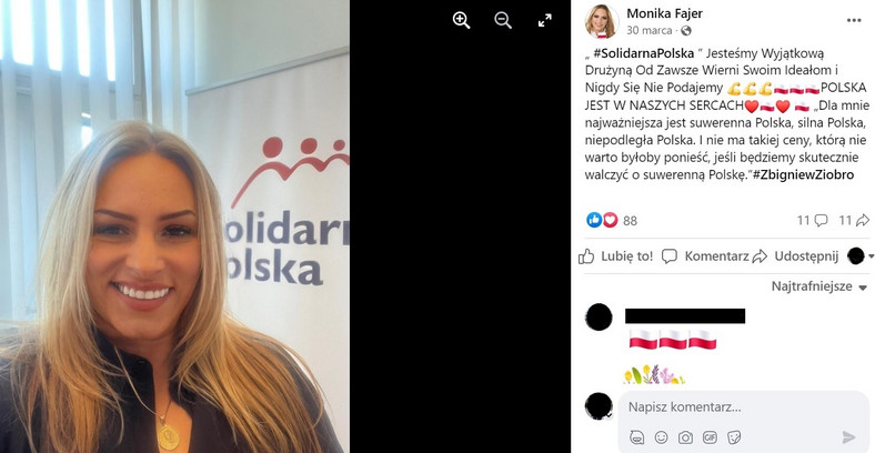 Monika Fajer na Facebooku