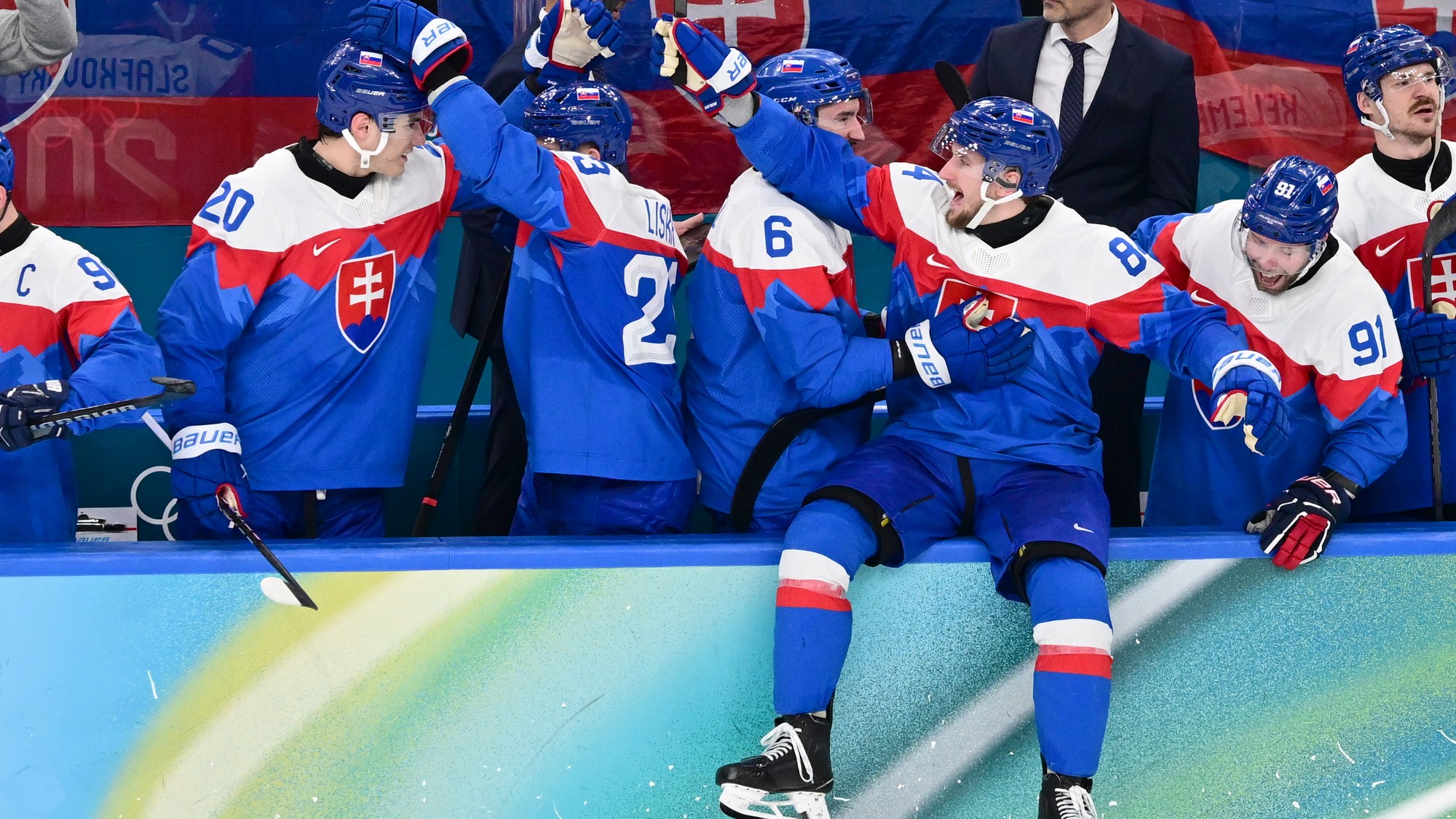 Slováci po víťazstve nad Nemeckom.18. 2.2026, Miláno, Taliansko