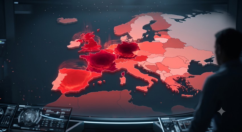 mapa ekstremnih vrućina, ilustracija