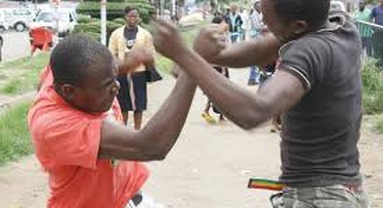 File photo: Two men fighting