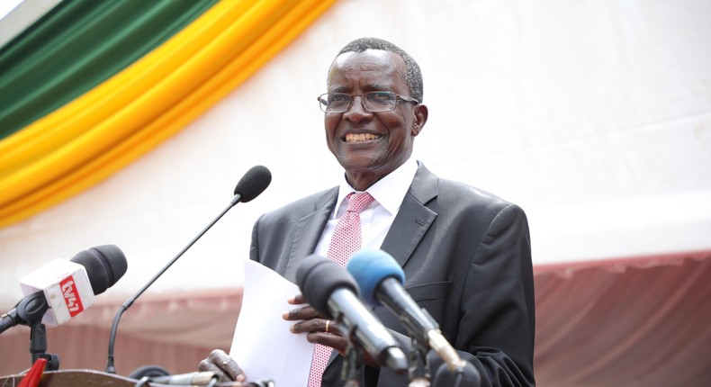 Chief Justice David Maraga during the official opening of  modern complex at the Kakamega Law Courts