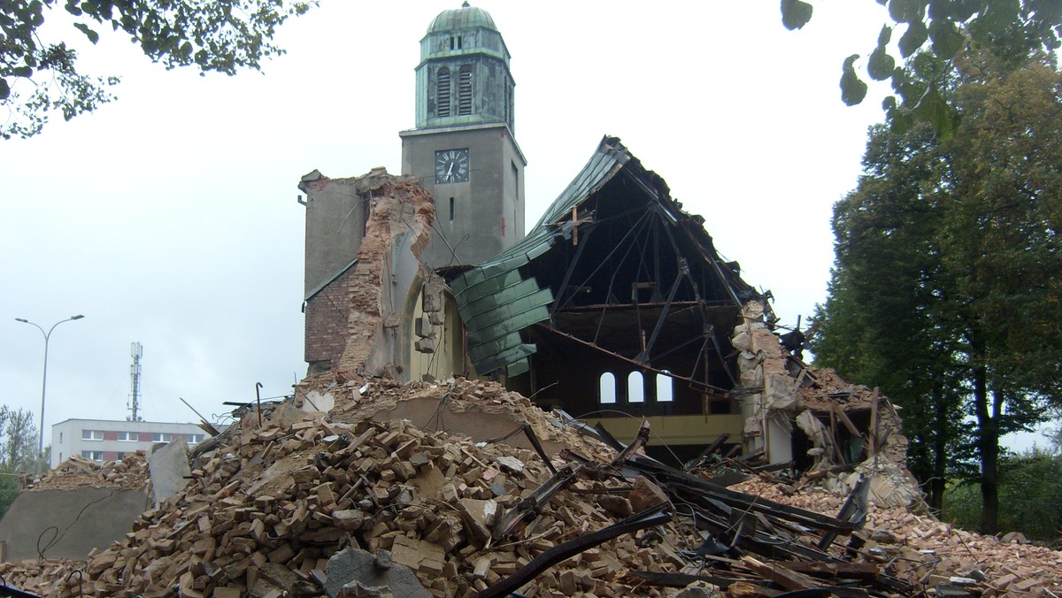 Rozbiórka kościoła w Bytomiu