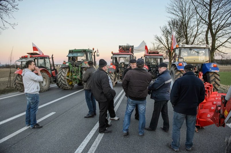 Chromna (woj. mazowieckie). Blokada zorganizowana przez rolników