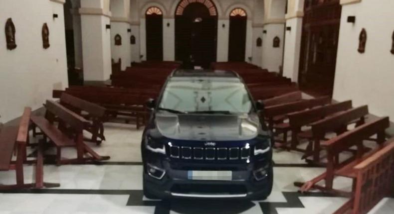 Man rams Jeep through the doors of a church, says he was seeking shelter from demonic “possession (videos)