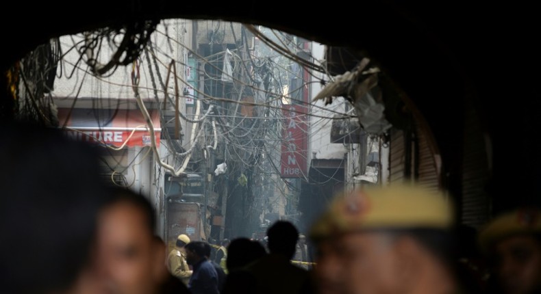 The blaze broke out in the early hours in the city's old quarter, whose narrow and congested lanes are lined with many small manufacturing and storage units