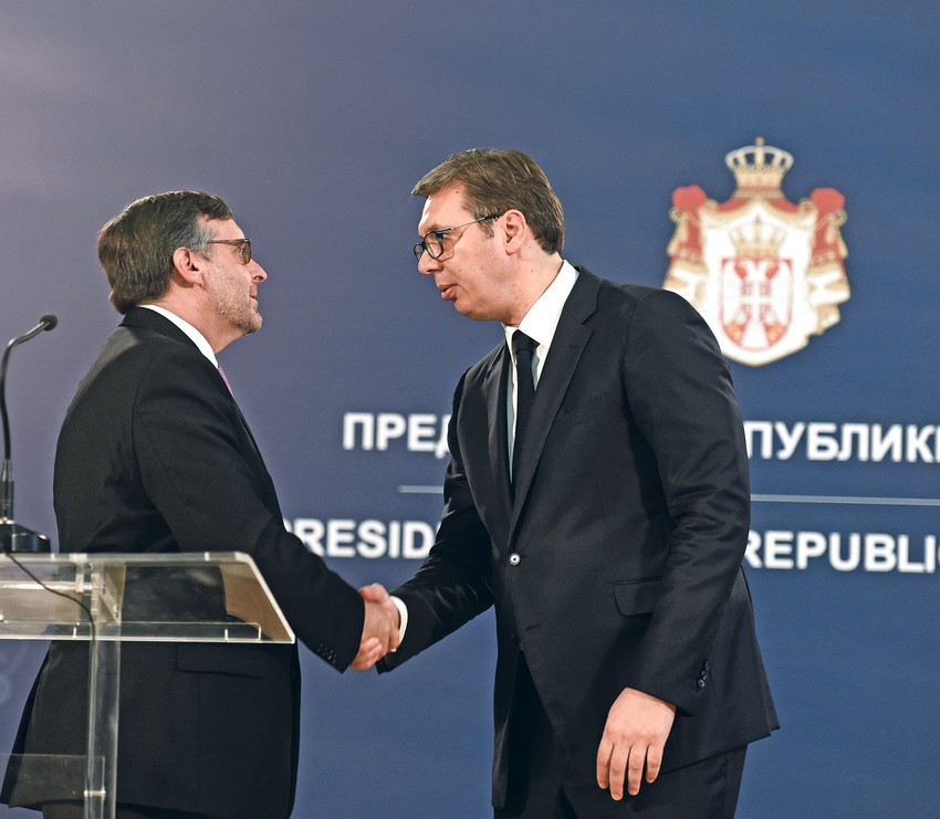 Metju Palmer i Aleksandar Vučić