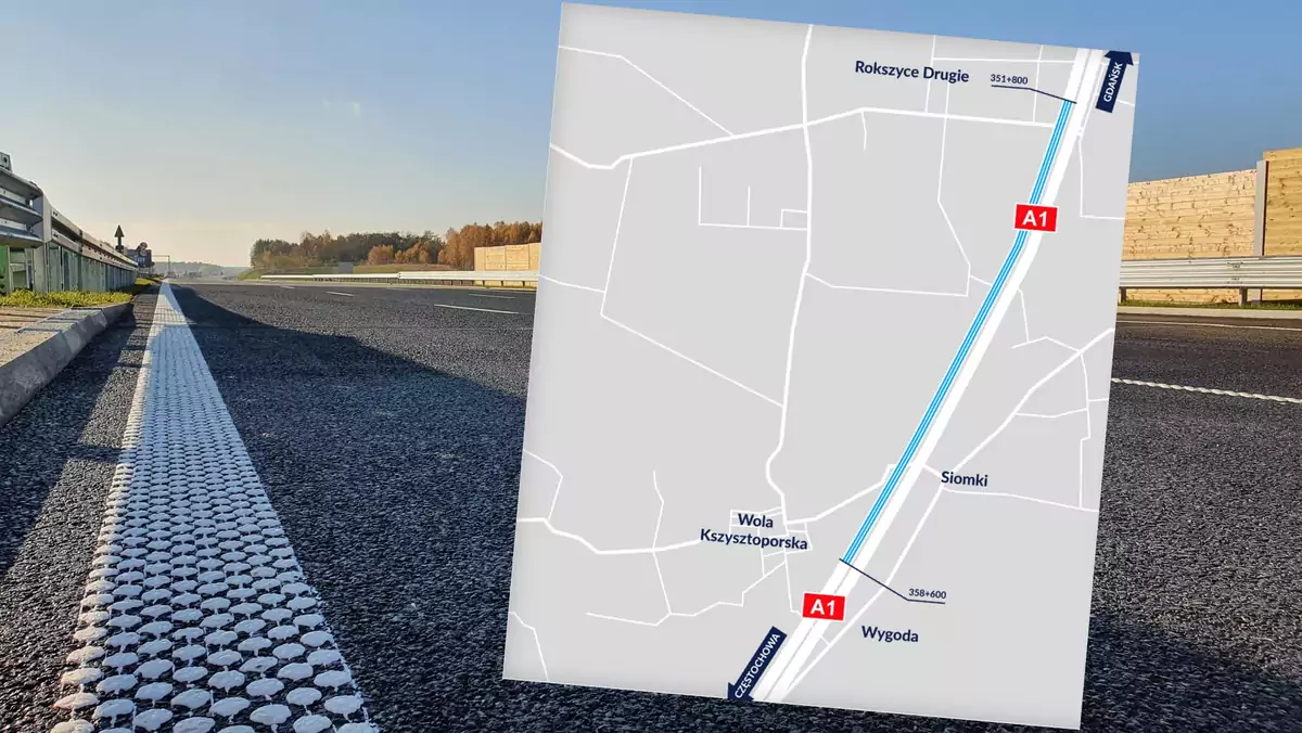 Na budowanej autostradzie A1 GDDKiA udostępniła kierowcom kolejne 5,5 km jezdni w pełnej szerokości