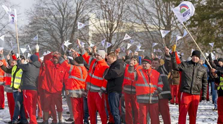 Sztrájk a győri Audi-gyárbanFotó: MTI Krizsán Csaba