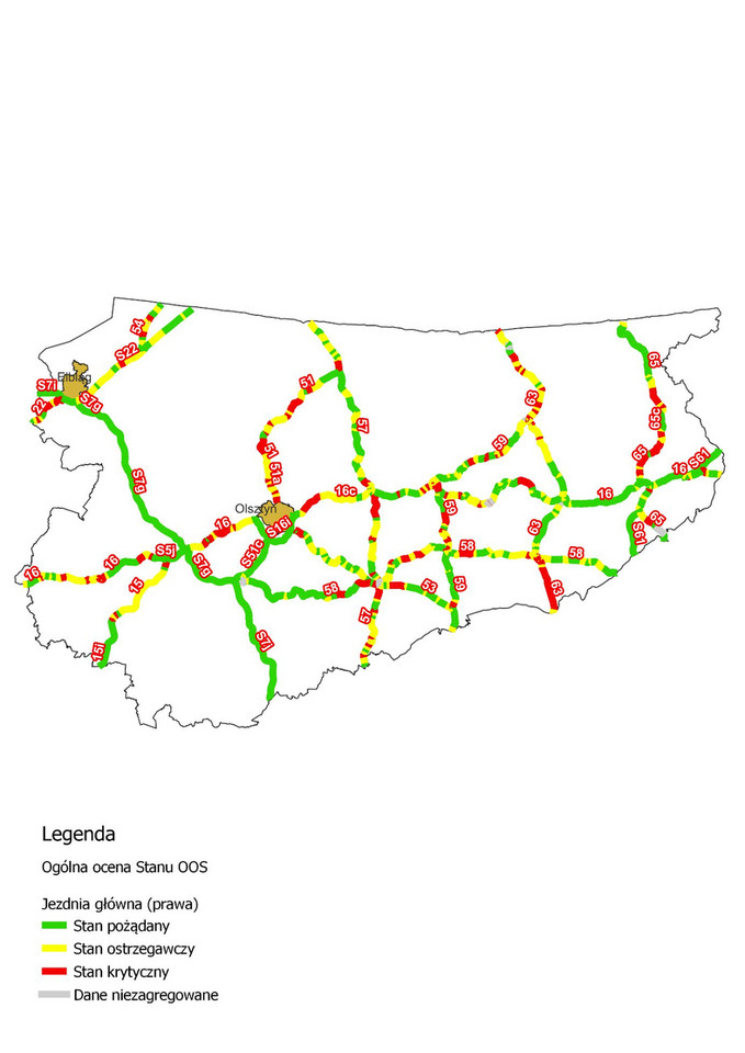 Stan dróg w Polsce - warmińsko-mazurskie