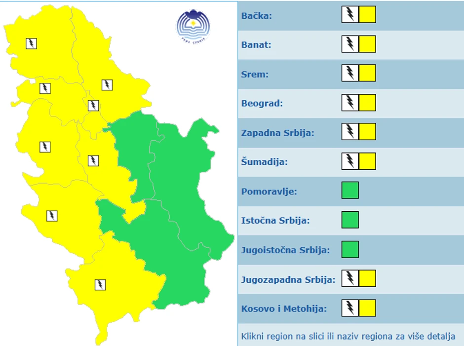 Meteoalarm za danas