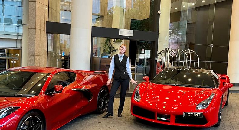 26-year-old Elly Grace Rinaldis is a concierge and valet at the Hilton Hotel in Brisbane, Australia. Courtesy of Elly Grace Rinaldis