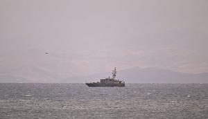 An Italian Coast Guard vessel during the search and rescue operation after the superyacht Bayesian, which capsized off the coast of Sicily. Getty Images