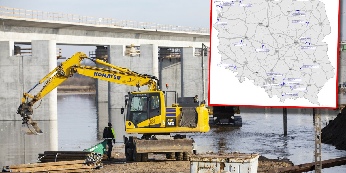 Budowa mostu nad Narwią w ciągu drogi S61.