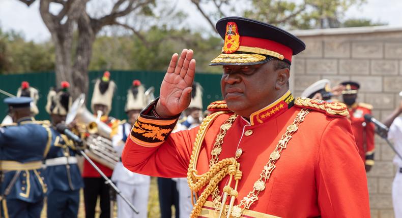 President Uhuru Kenyatta during a special trip to Manda Naval Base on September 23, 2021