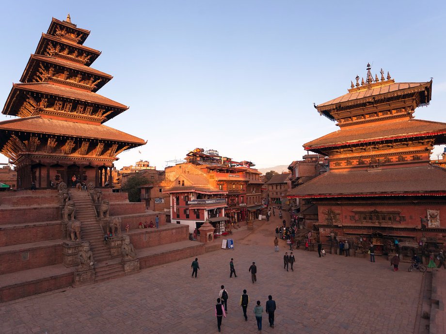 Explore the ancient city of Bhaktapur. Though some of the city's structures were damaged in the 2015 earthquake, the city still has many courtyards, temples, medieval squares, and statues to explore.