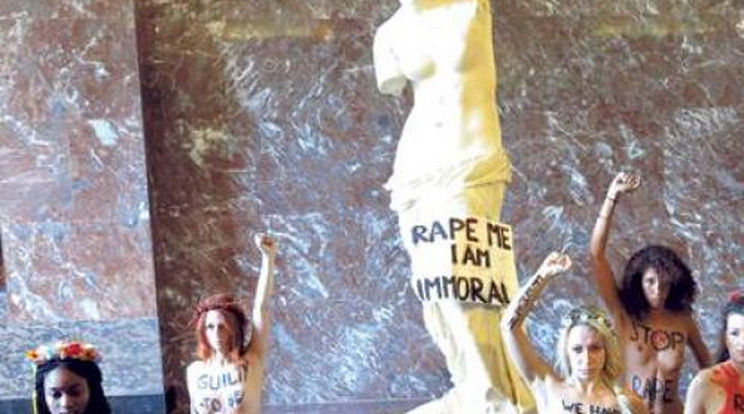 Vénusz is csatlakozott a Femen-tüntetéshez