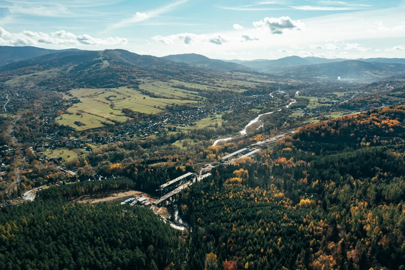 Budowa S1 Przybędza — Milowka - odcinek między tunelami