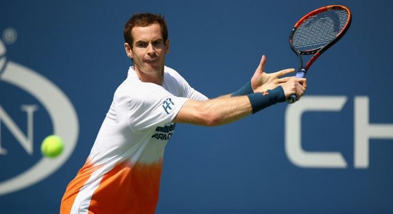 Andy Murray of Great Britian is seen in action during a practice session prior to the US Open Tennis Championships at USTA Billie Jean King National Tennis Center on August 26, 2017 in New York City