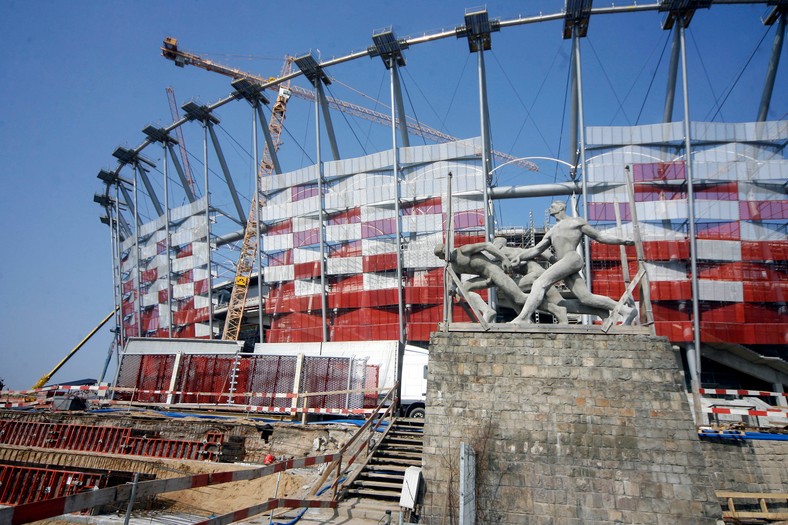 Stadion Narodowy w Warszawie w budowie