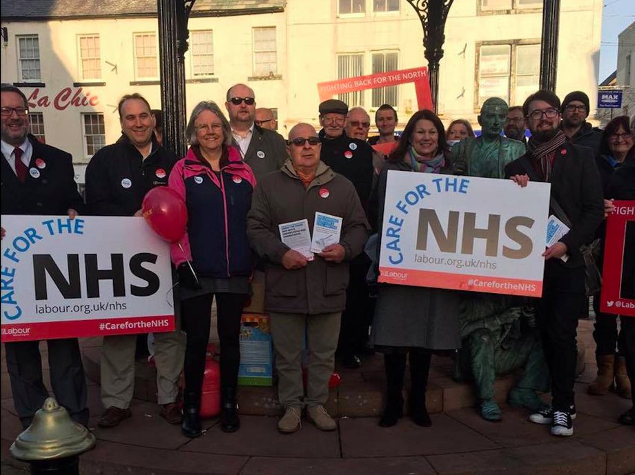 Labour activists campaigning in Whitehaven on Wednesday, December 28.