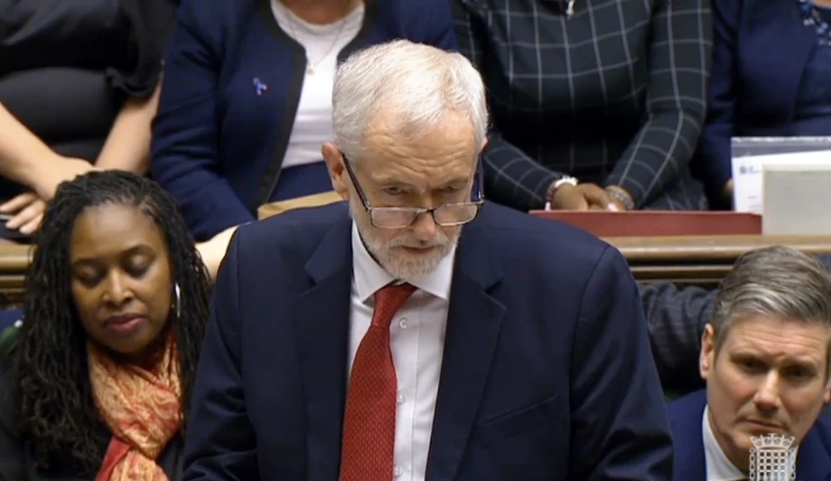 Lider Partii Pracy Jeremy Corbyn podczas dyskusji nad umową wyjścia Wielkiej Brytanii z UE.