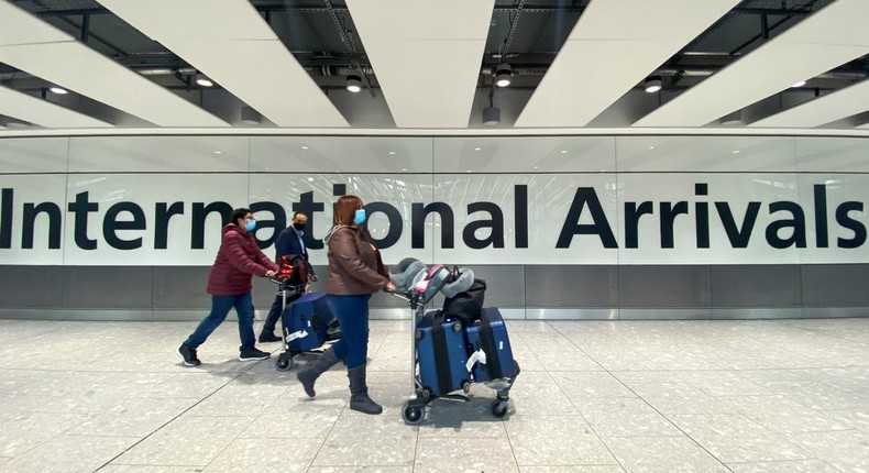 International arrivals