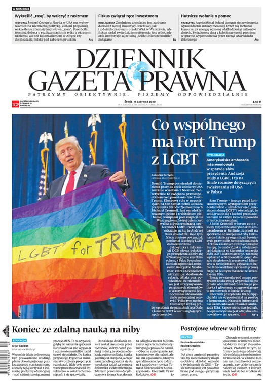 Pierwsza strona Dziennika Gazety Prawnej