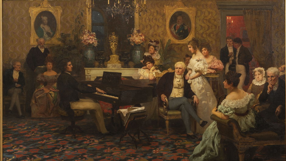 Henryk Siemiradzki, "Chopin w salonie księcia Antoniego Radziwiłła w roku 1829"