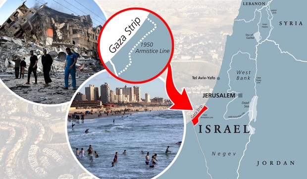 izrael gaza mapa v2 RAS ap khalil hamra, shutterstock