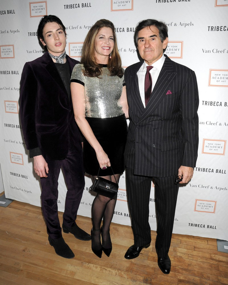 Stephanie Seymour z mężem Peterem i synem Harrym w 2015 roku
