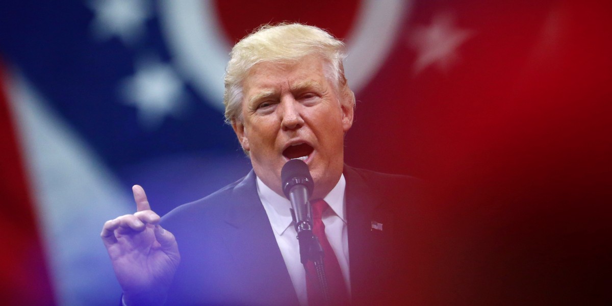 Donald Trump at a campaign event at the Greater Columbus Convention Center in Columbus, Ohio, on Monday.